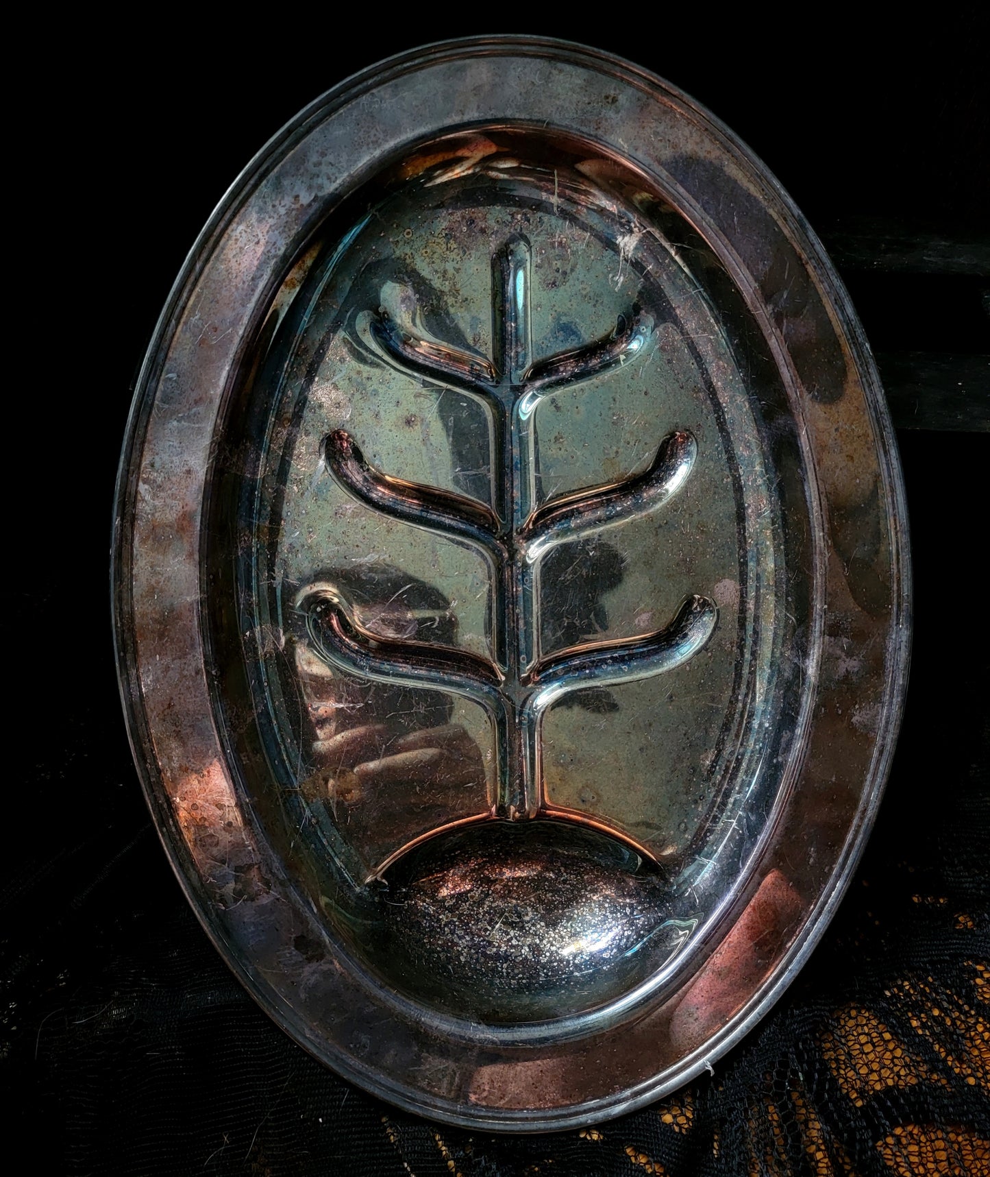 'Tree of Life' Silver Antique Vintage Silver Serving Tray